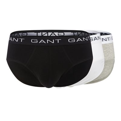 Gant Pack of three grey, white and black slips